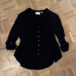 Maeve Black Button-Down Women's Shirt